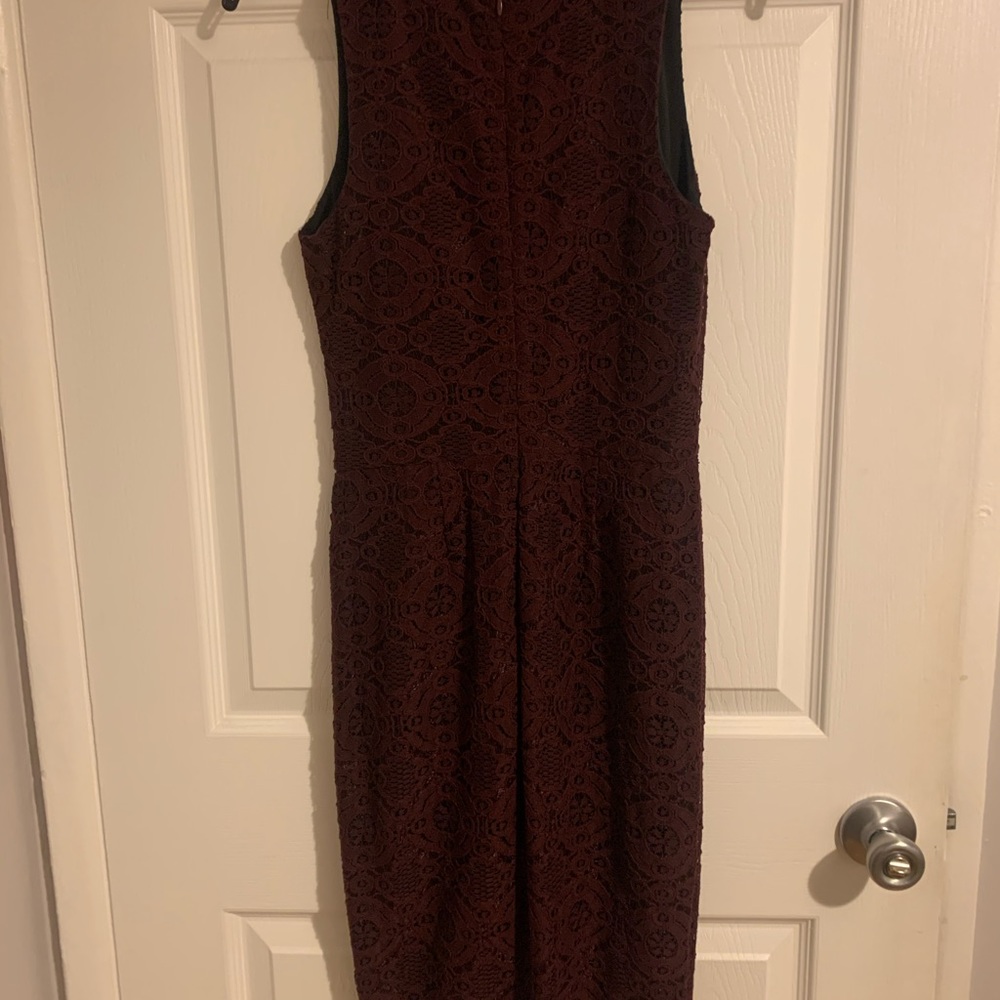Burgundy midi lace dress